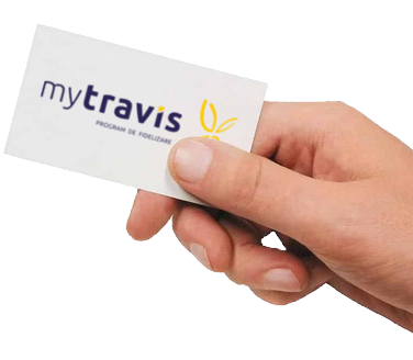 hand holding myTravis card